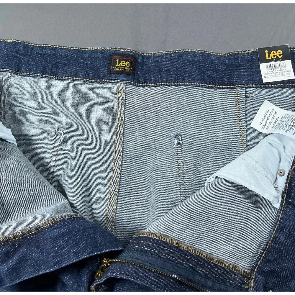 Lee‎ Legendary Plus Wide Leg Trouser Jeans 24W Long Dark Wash High Rise NWT - Picture 7 of 14
